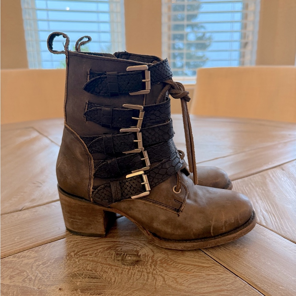 Brown and Black Women's Free Bird Ankle Boots